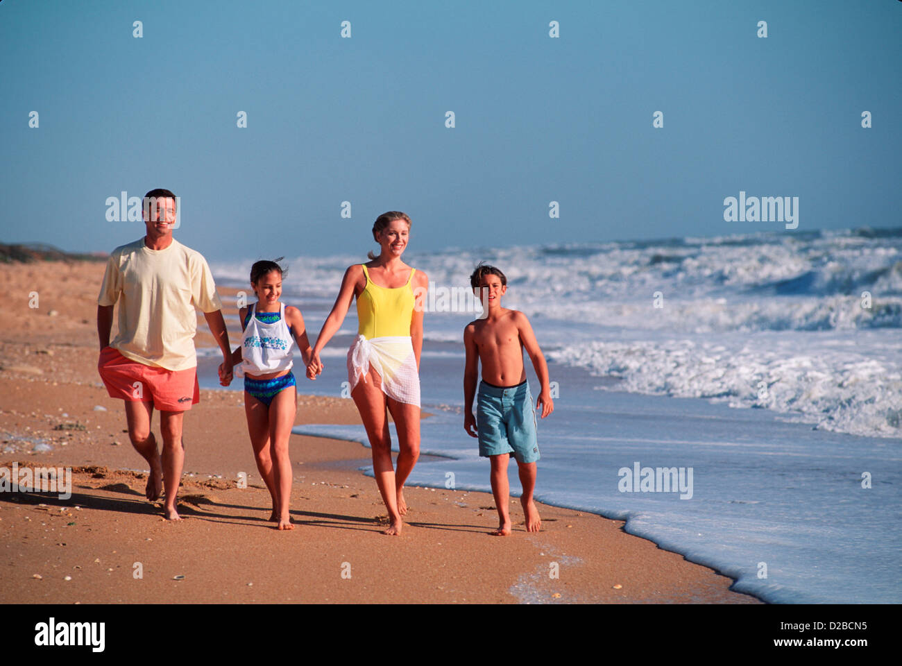 Family At Beach Stock Photo