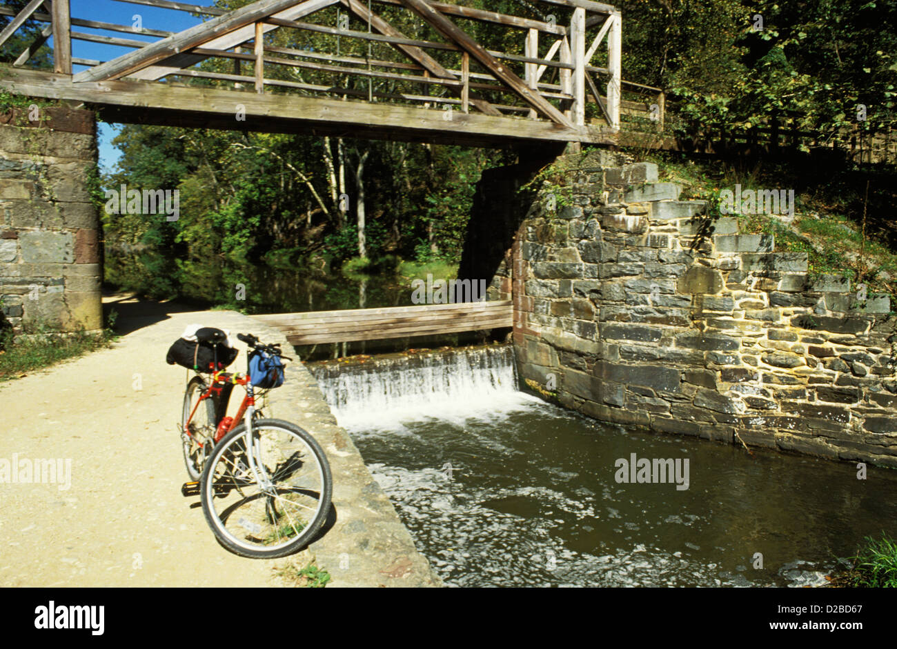 Maryland, Georgetown/Cumberland. C&O Canal National Historical Park. Bicycle. Stock Photo