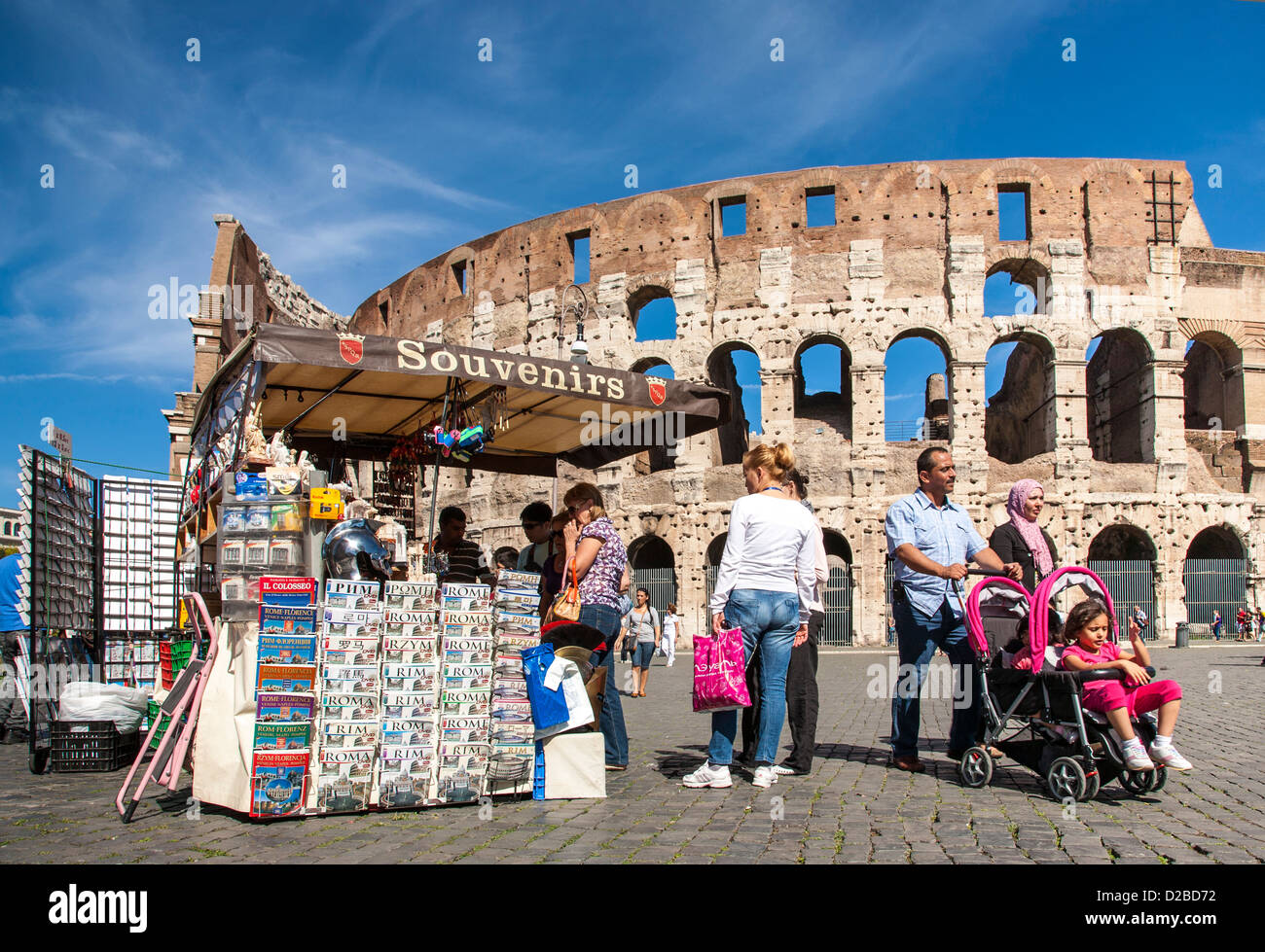 Souvenir stand, Colosseum, Rome, Italy Stock Photo