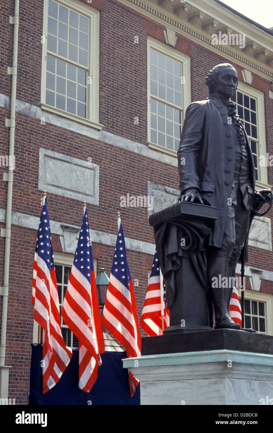 Pennsylvania, Philadelphia. Washington Statue In Front Of