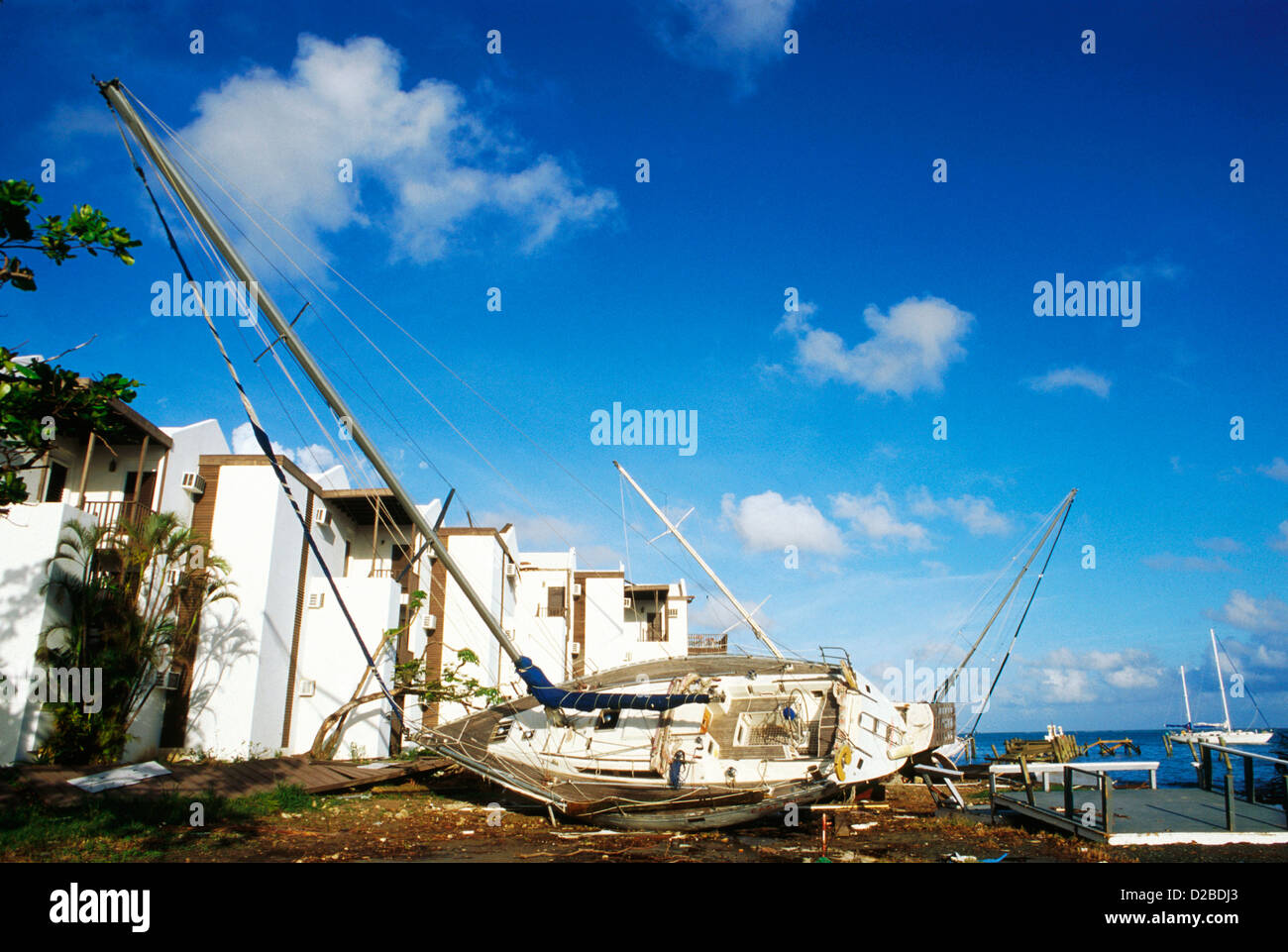 St. Croix, Us Virgin Islands. Damage From Hurricane Marilyn Stock Photo