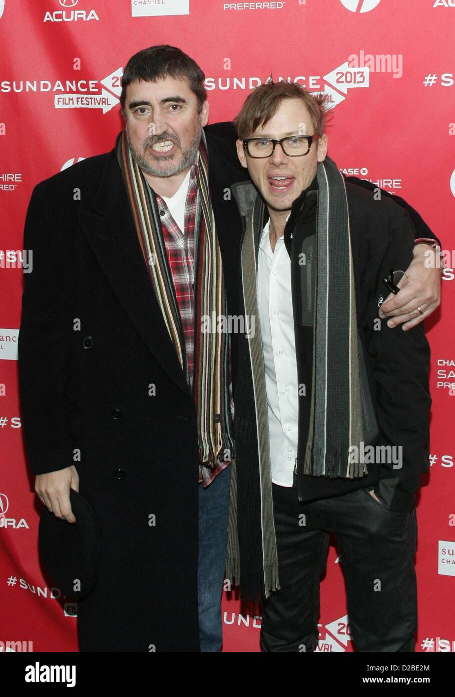Alfred Molina, Jimmi Simpson at arrivals for EMANUEL AND THE TRUTH ABOUT FISHES Premiere at 2013 Sundance Film Festival, Library Center Theatre, Park City, UT, USA. January 18, 2013. Photo By: James Atoa/Everett Collection/Alamy live news. Stock Photo