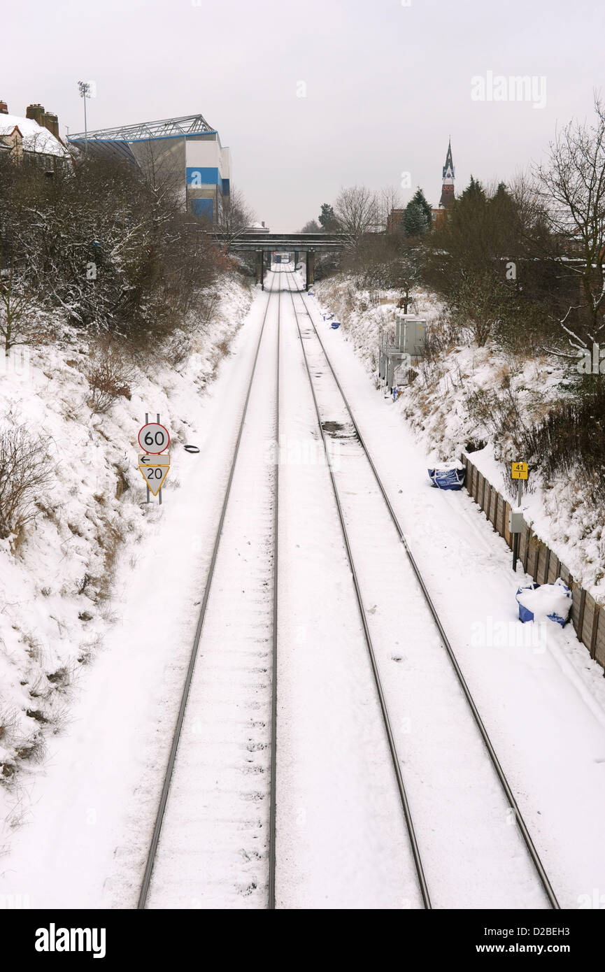Railway Tracks Covered In Snow On The Second Day Of The Snowy Weather In Birmingham Today Uk Railway Tracks Covered In Snow On The Second Day Of The Snowy Weather In Birmingham Today Uk