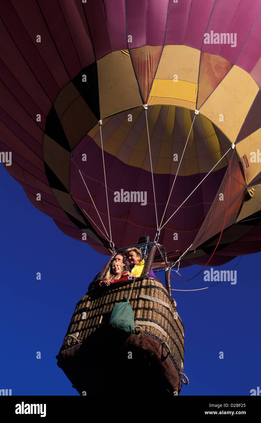 riding in a hot air balloon