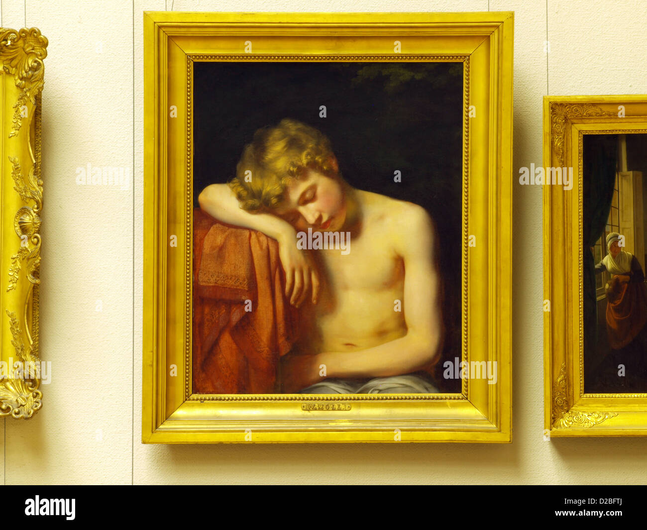 Wouter Mol (1785-1857), Sleeping Boy, Oil on canvas Stock Photo