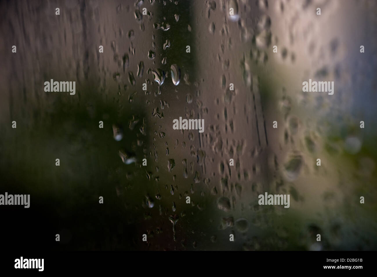 Water drops on a window's glass. Stock Photo