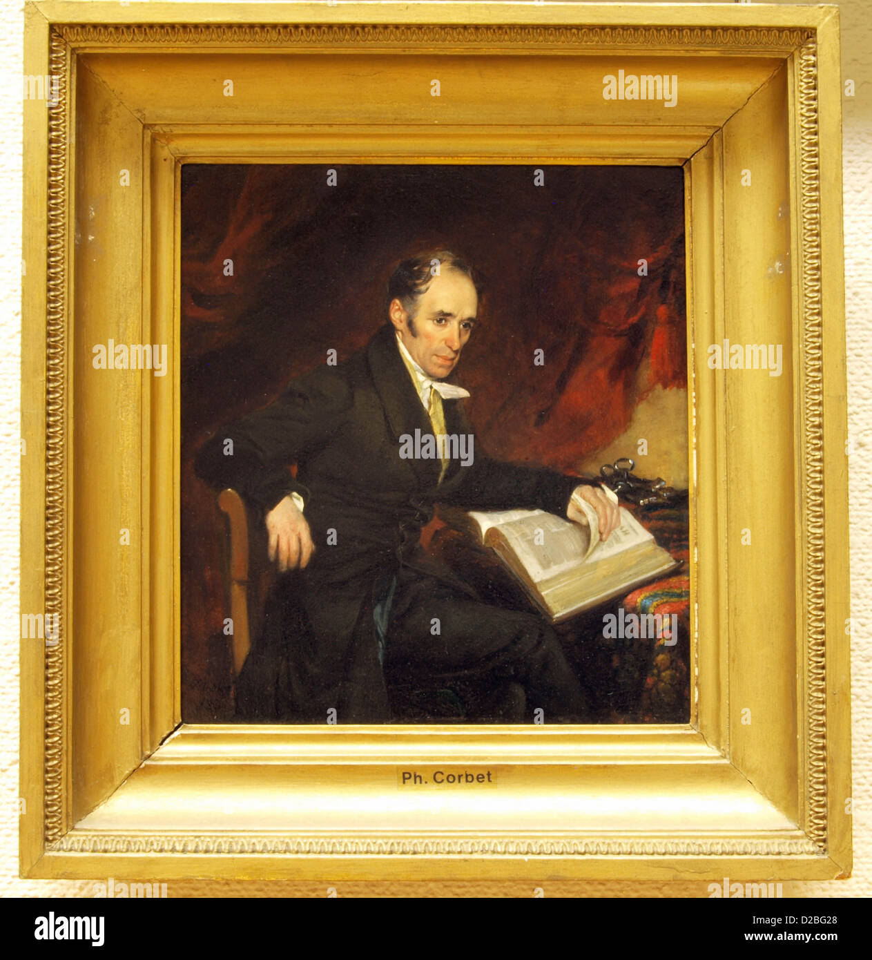 Philip Corbet, Portrait of H. Hentzepeter, 1830, Oil on panel Stock Photo
