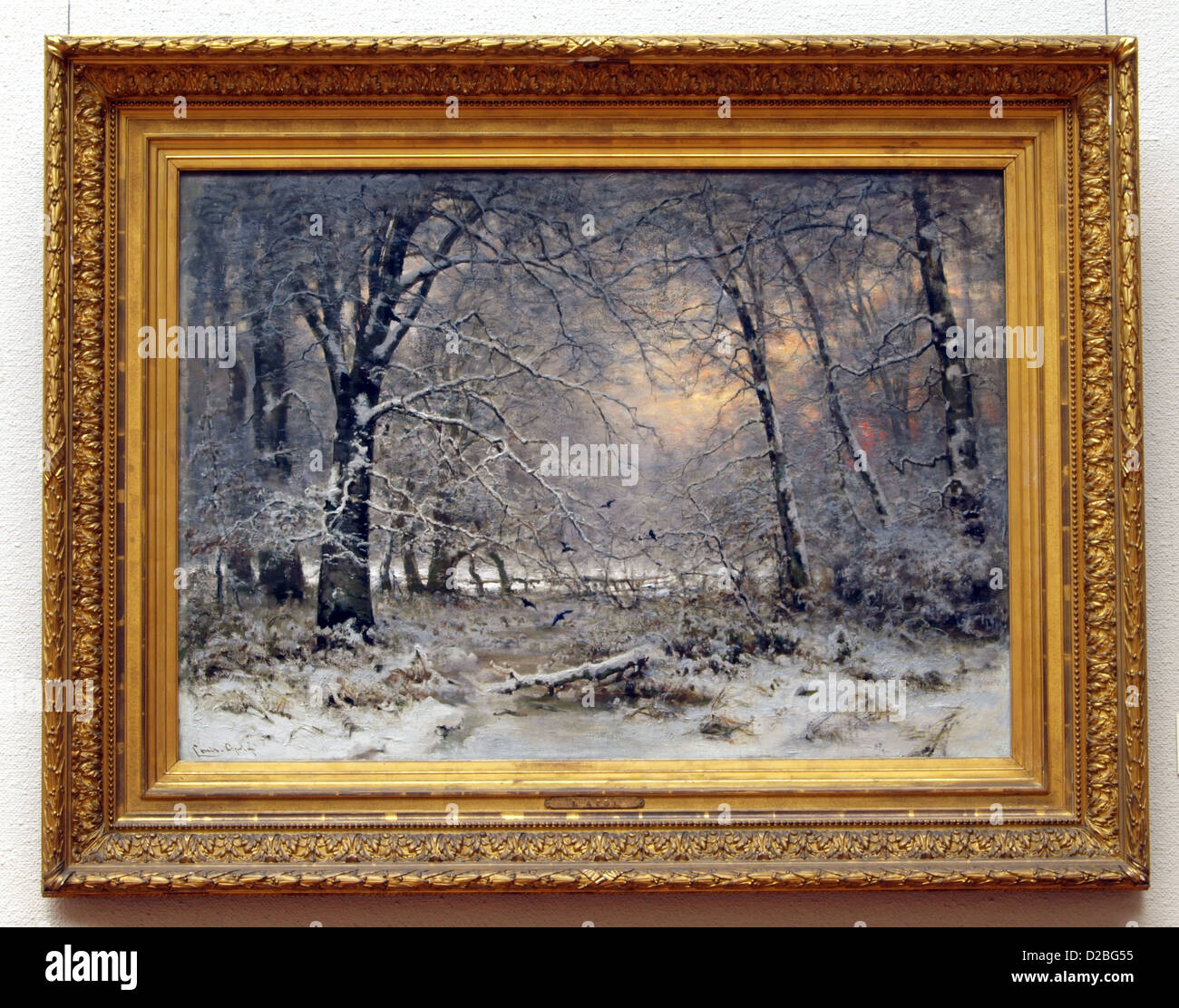 Francis Henry Louis Apol (1850-1936), Forest in winter, 1875, Oil on canvas Stock Photo