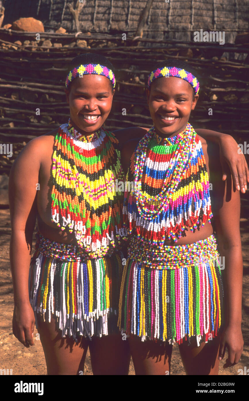 Zulu Girls in Traditional Dresses