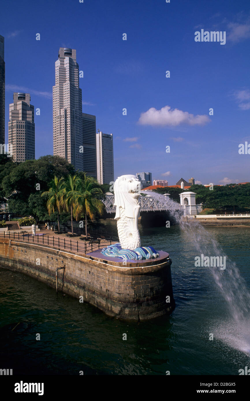 Singapore. Lion Fountain Stock Photo