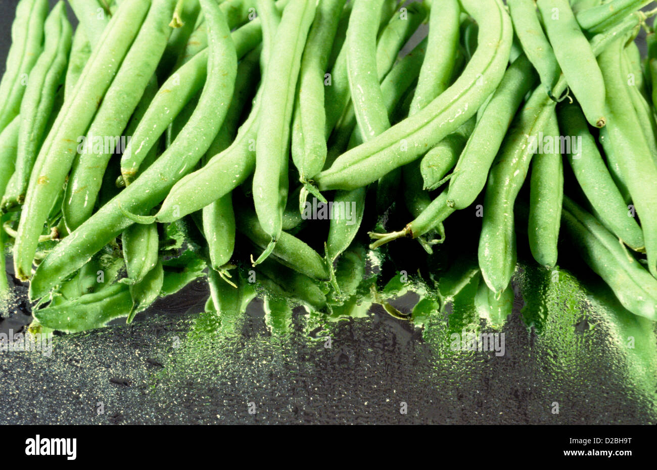 Green String Beans, On Silver Surface Stock Photo Alamy