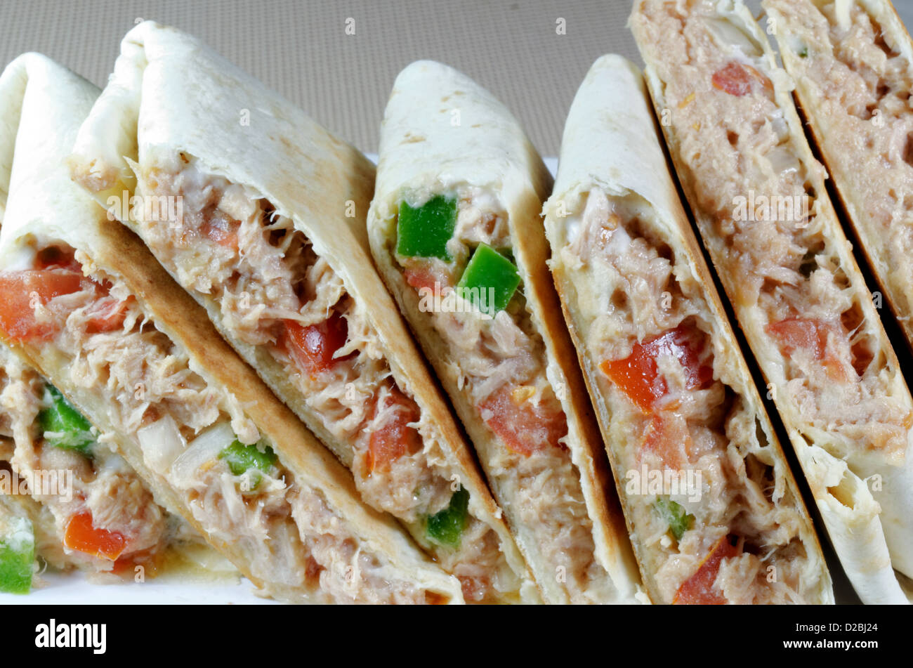 Toasted Tuna Wraps Stock Photo Alamy