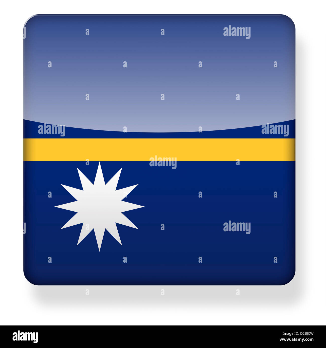 Nauru flag as an app icon. Clipping path included. Stock Photo