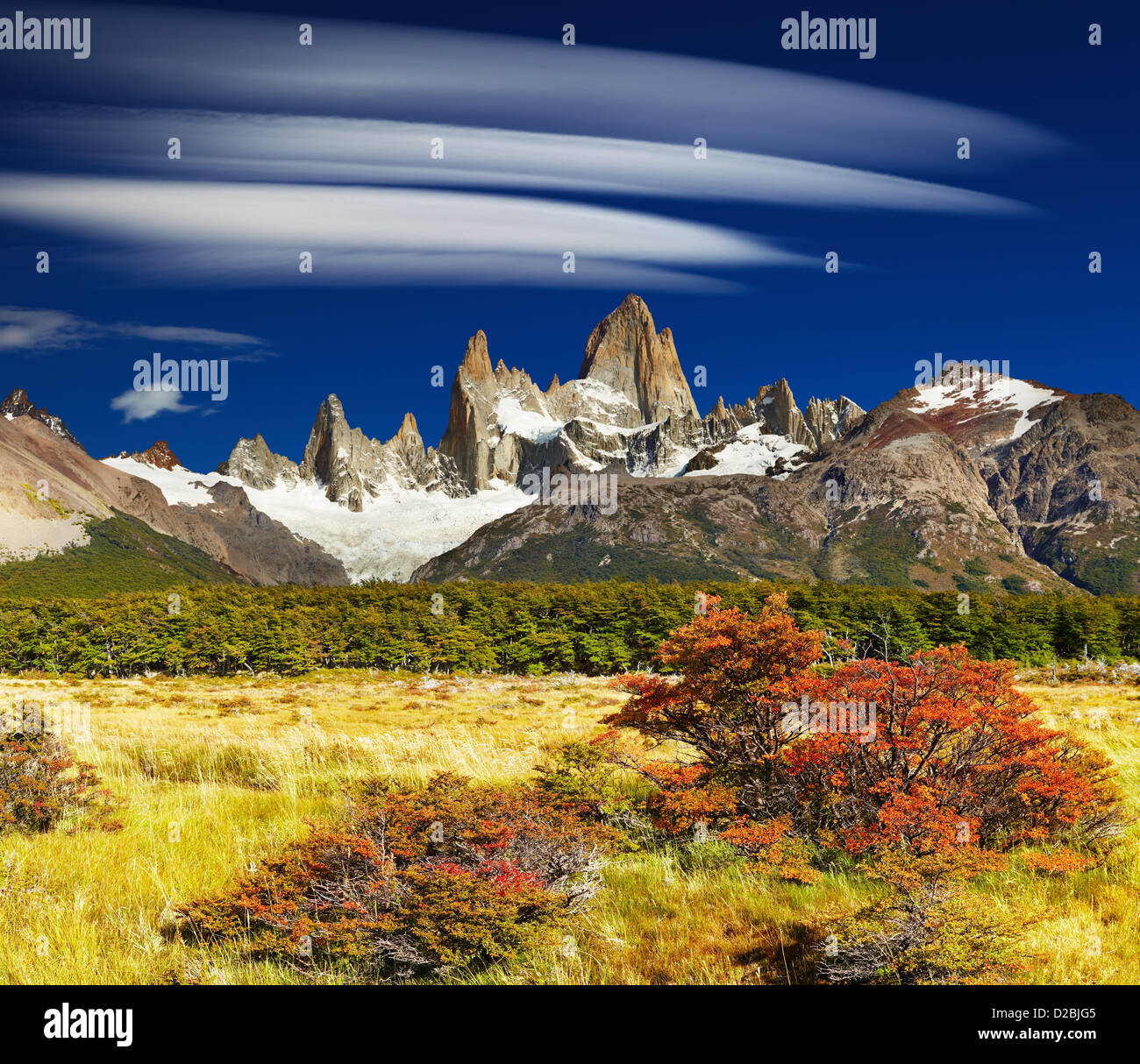Mount Fitz Roy, Los Glaciares National Park, Patagonia, Argentina Stock Photo