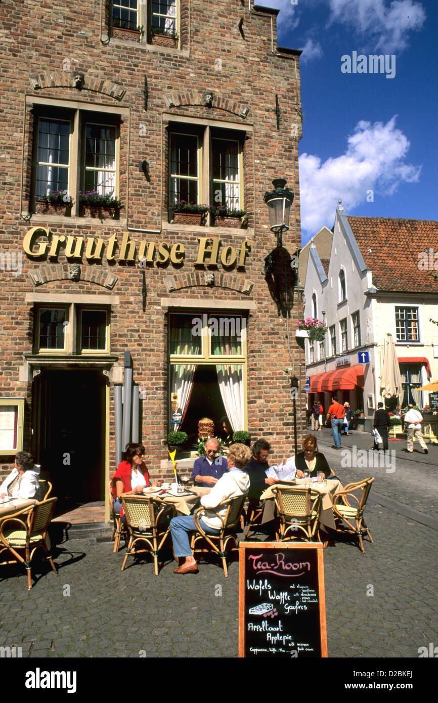 Belgium, Bruges, Gruuthuse Hof Restaurant And Bar Stock Photo