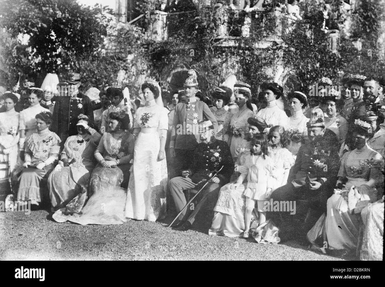 Wedding of Archduke Karl Franz Josef & Princess Zita, Kaiser Franz Joseph looks on - October 21 1911 Stock Photo