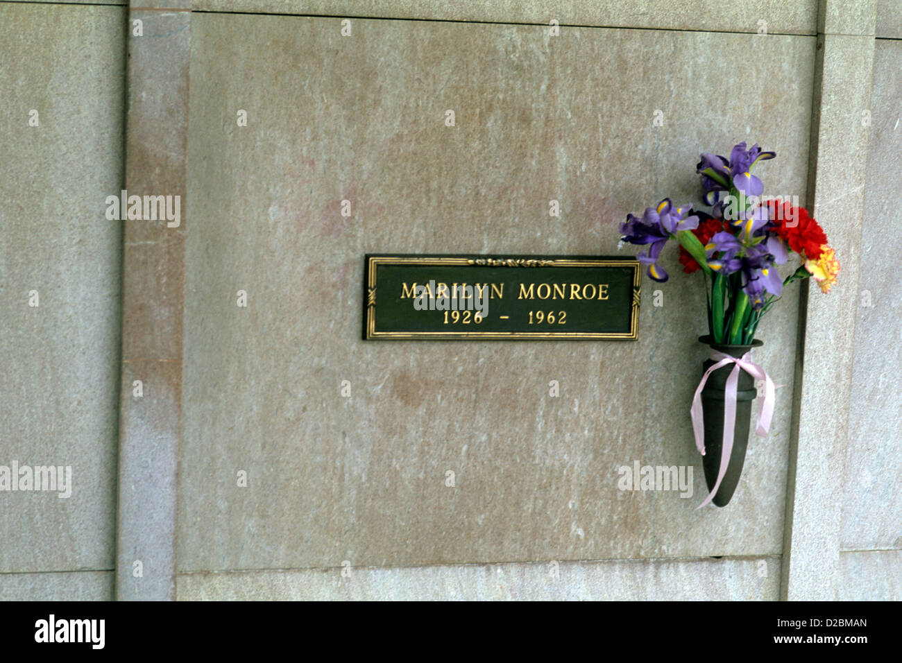 California, Westwood Memorial Park. Grave Of Marilyn Monroe Stock Photo