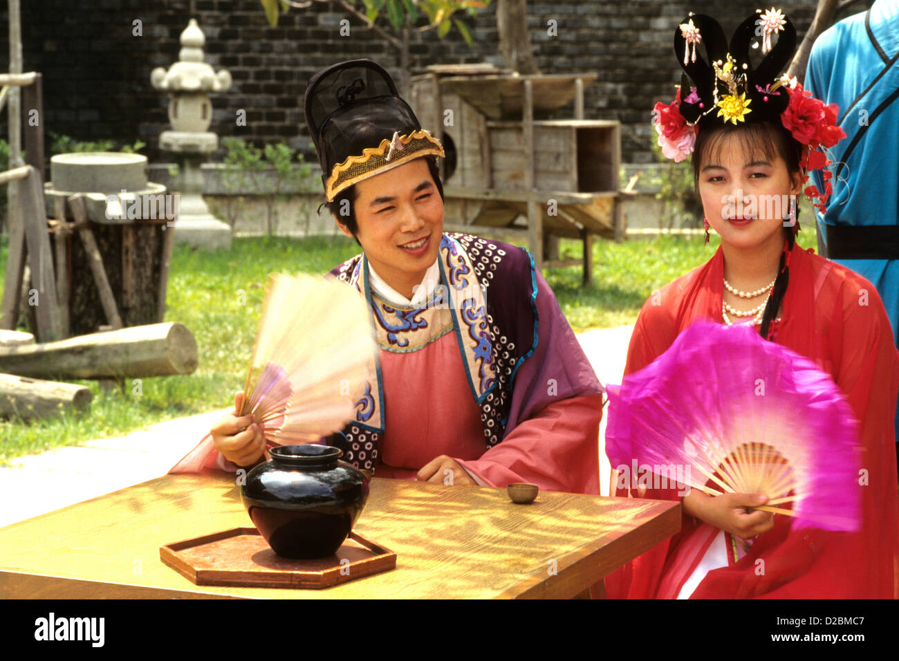Singapore. Actors In A Chinese Play Stock Photo