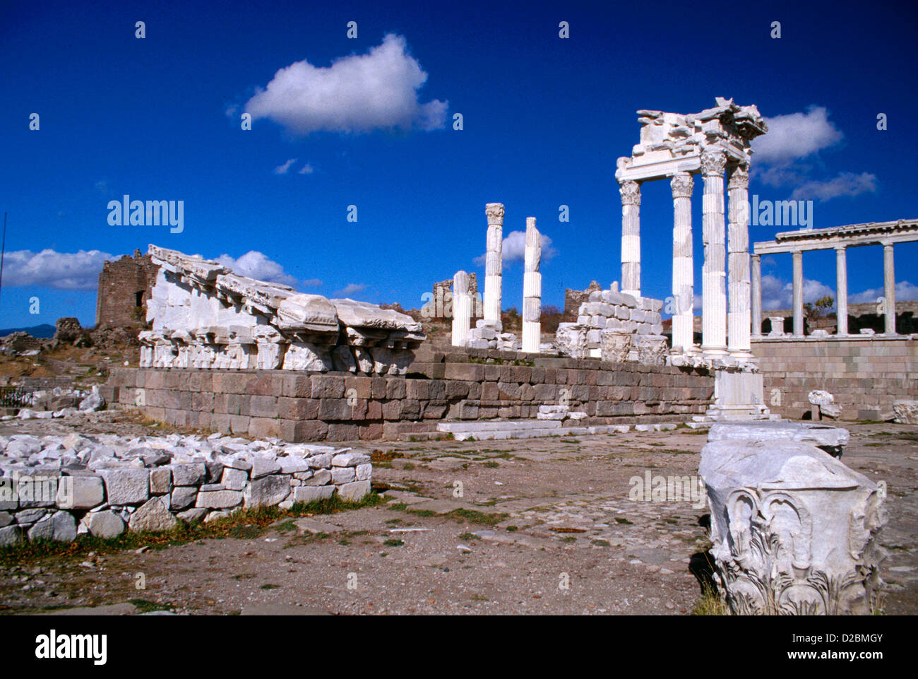 Turkey, Pergamon/Bergama. Temple Of Trajan (Completed Ad 129) Stock Photo
