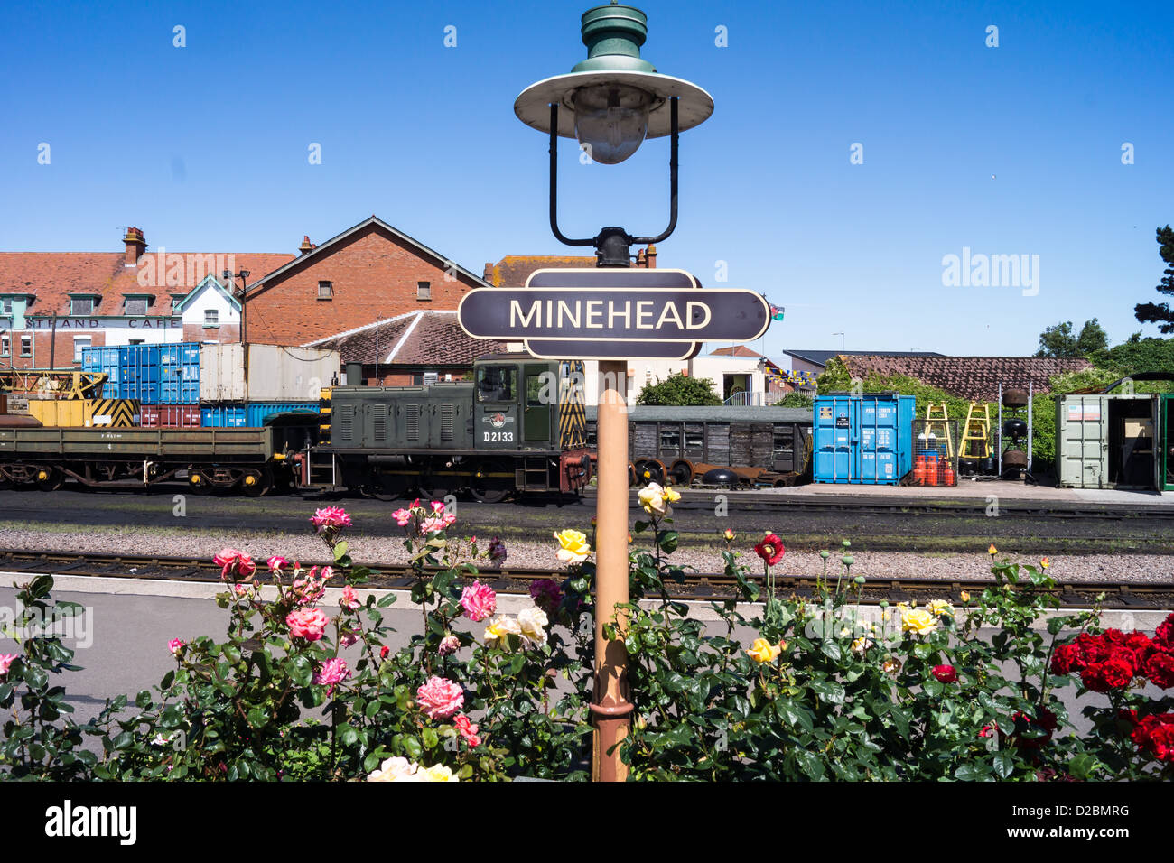 Minehead station platform Stock Photo