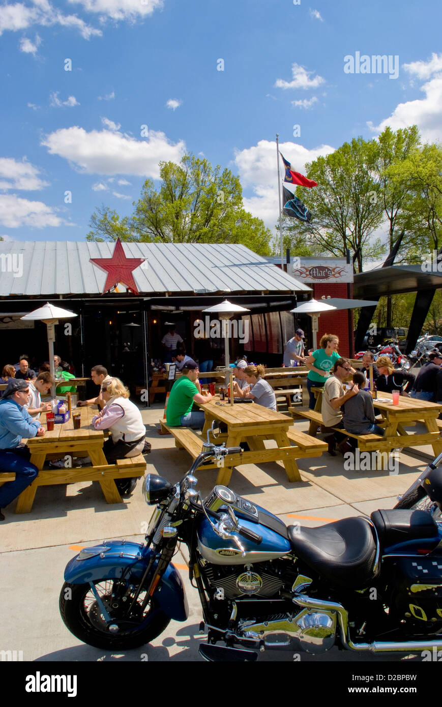 Charlotte, North Carolina, Biker Hangout Called Mac'S Speed Shop Stock Photo