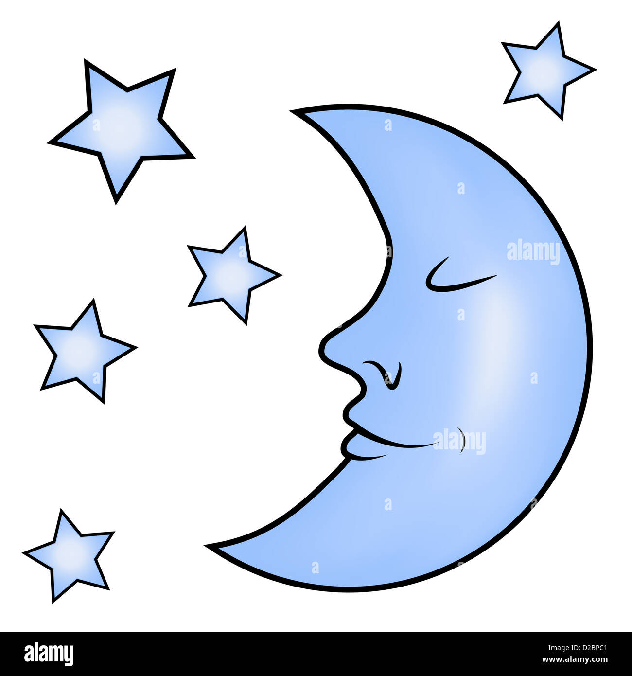 Blue Moon And Stars Stock Photo Alamy