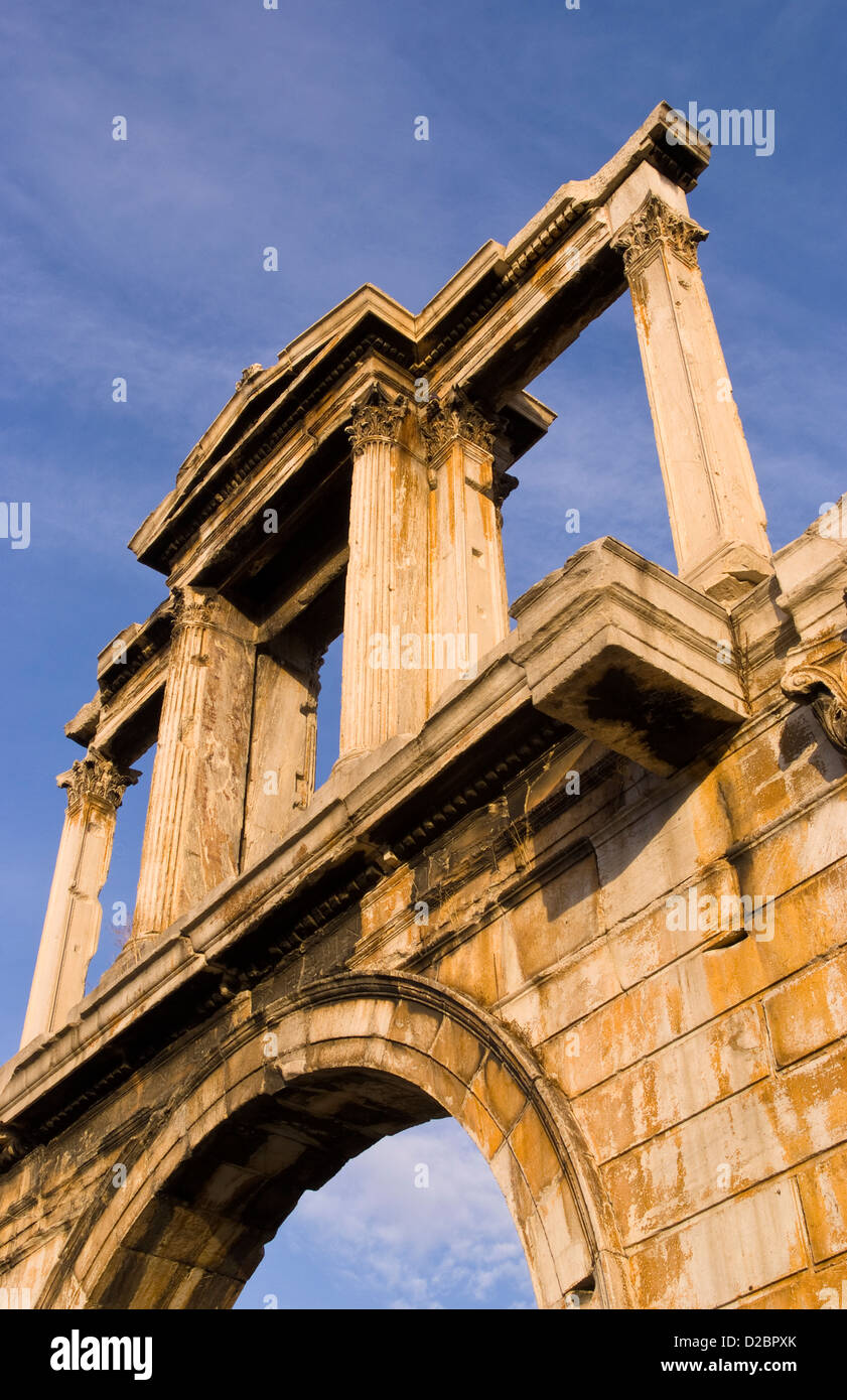 Hadrians Ruins In Athens, Greece Stock Photo