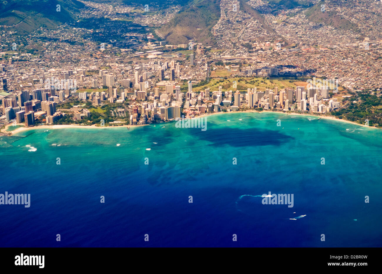 Honolulu landscape black and white hi-res stock photography and images ...