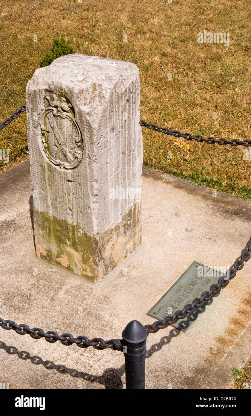 Old mason dixon marker crownstone 1764 hires stock photography and