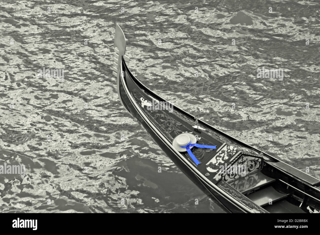 hat typical of the gondola on the Grand Canal in Venice Stock