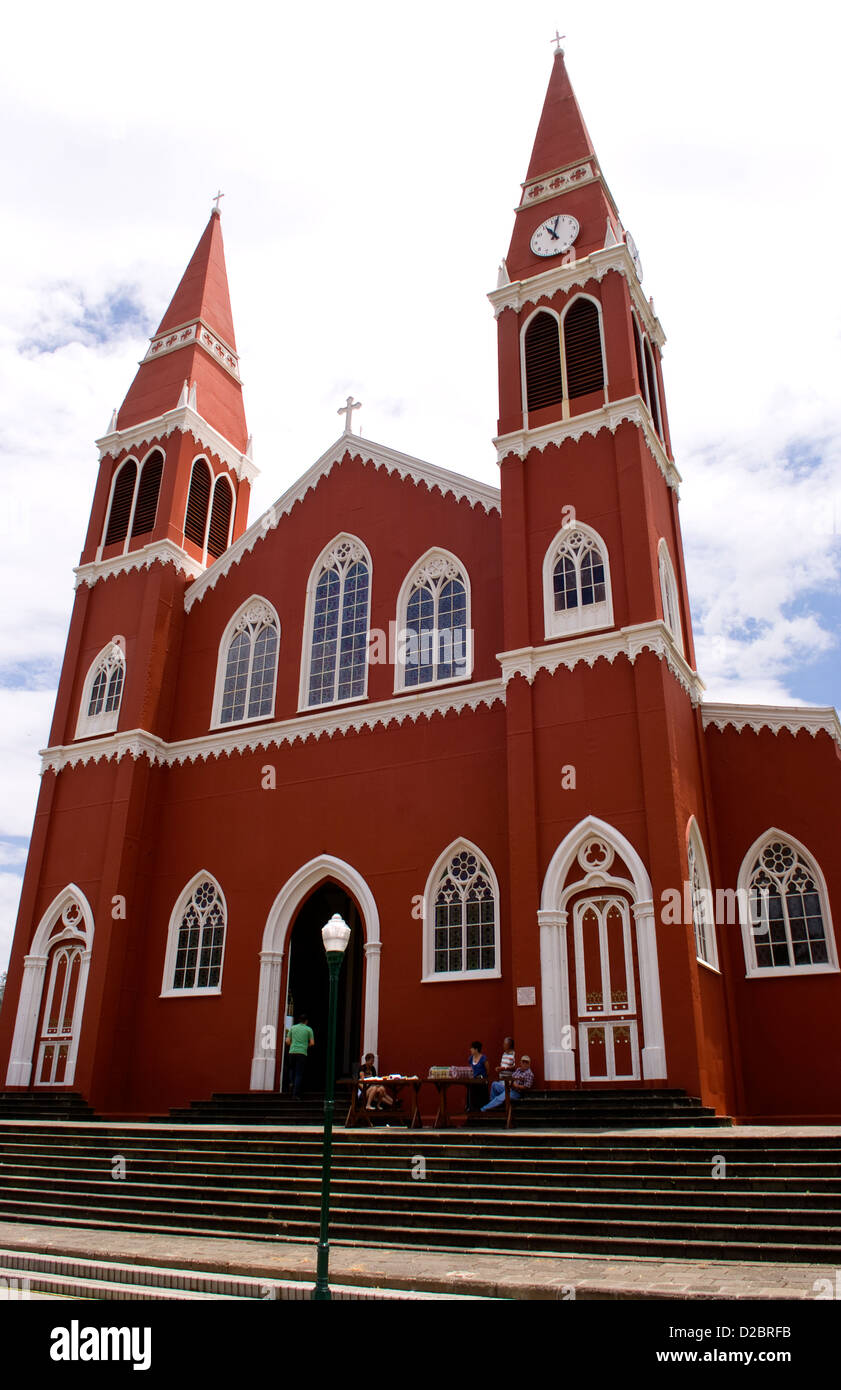 Metal Church In Grecia, Costa Rica, The Only Metal Church Cathedral In All The Americas Stock Photo