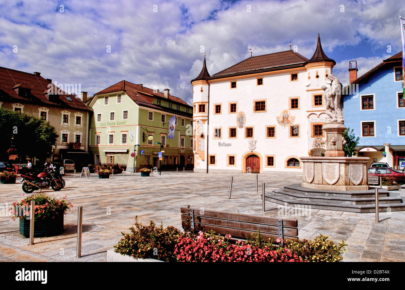 Town Square In Mauterndorf, Austria Stock Photo