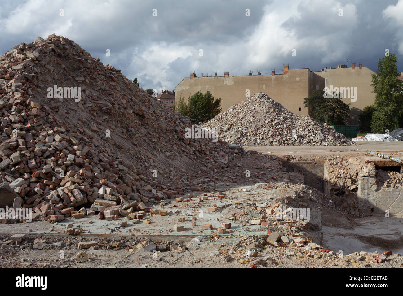 Factory Berlin, Germany, rubble on the grounds of the demolished Freudenberg Stock Photo