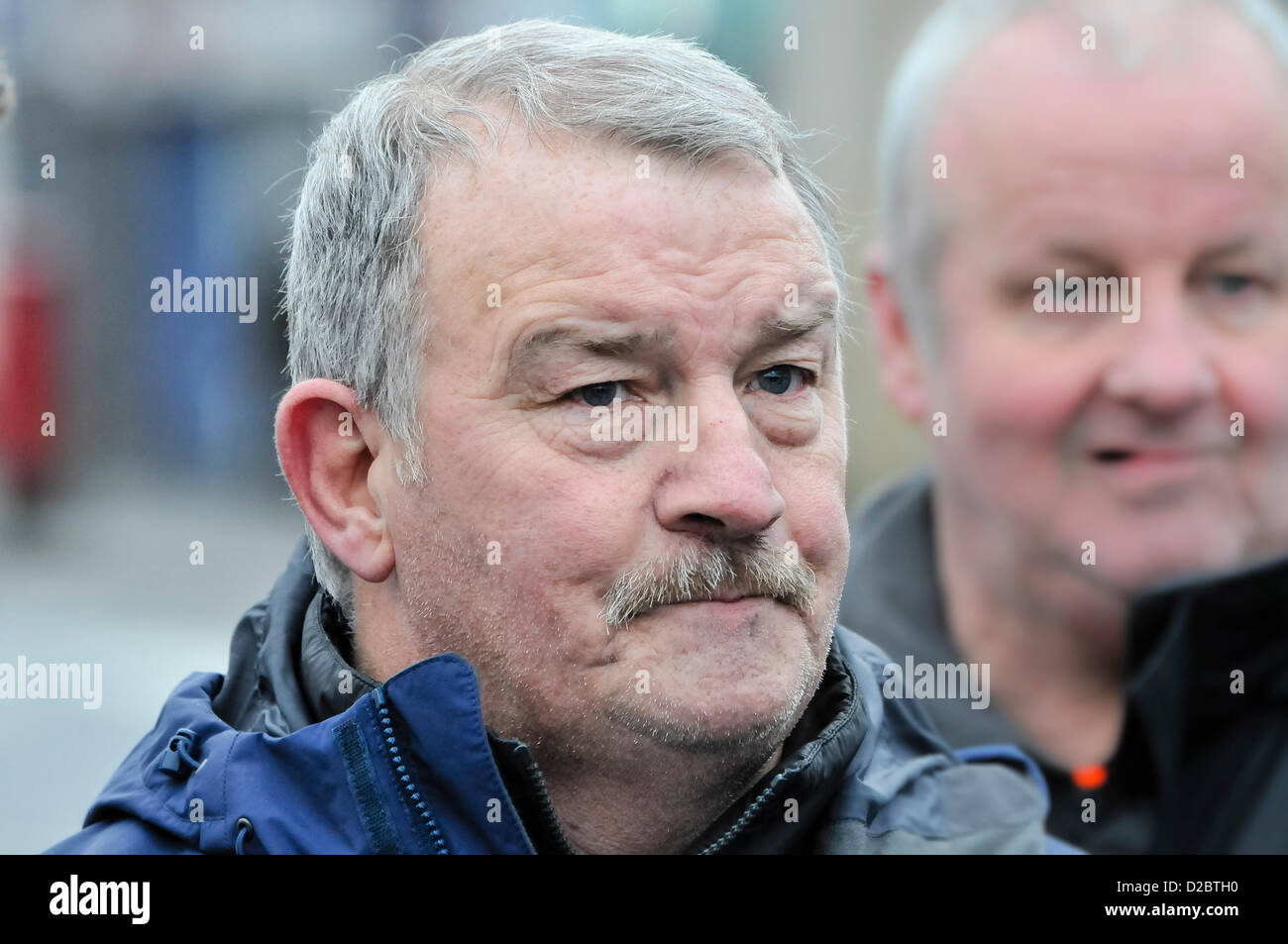 19th January 2013. Belfast, Northern Ireland - Community worker Jim Wilson, former PUP member. Stock Photo