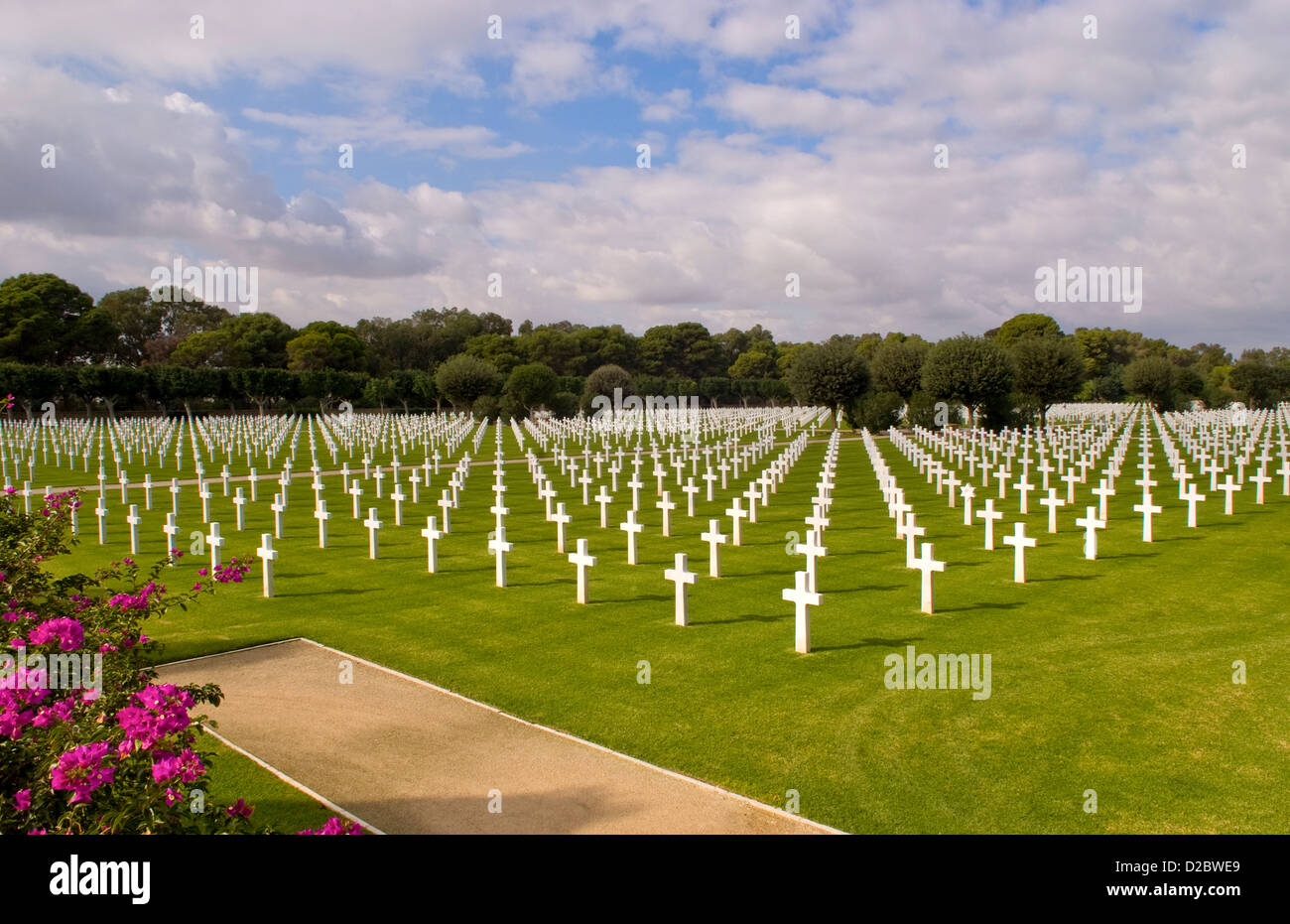 American Military Cemetery In Tunis, Tunisia Stock Photo