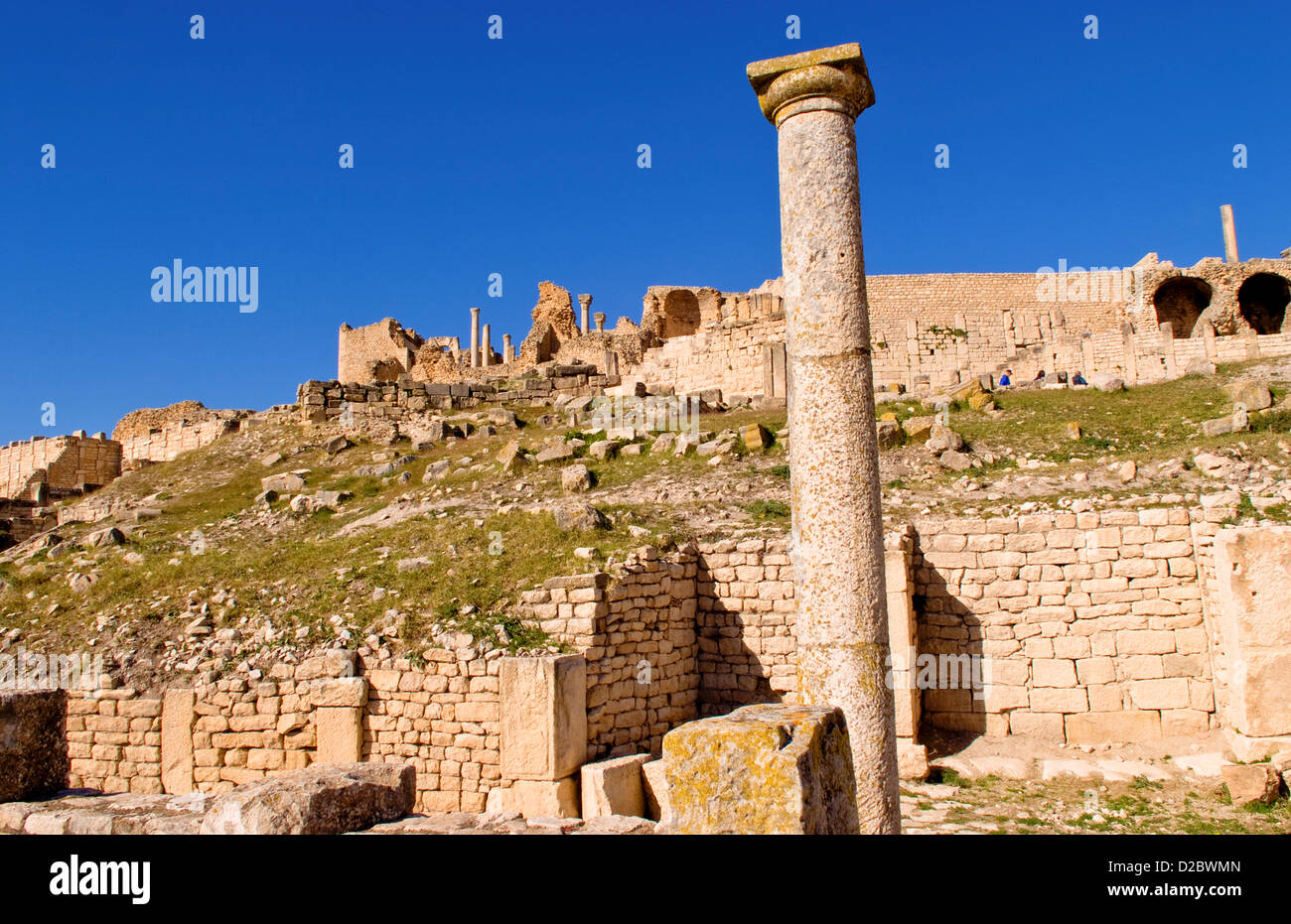 2Nd Century Roman Ruins, Dougga, Tunisia Stock Photo