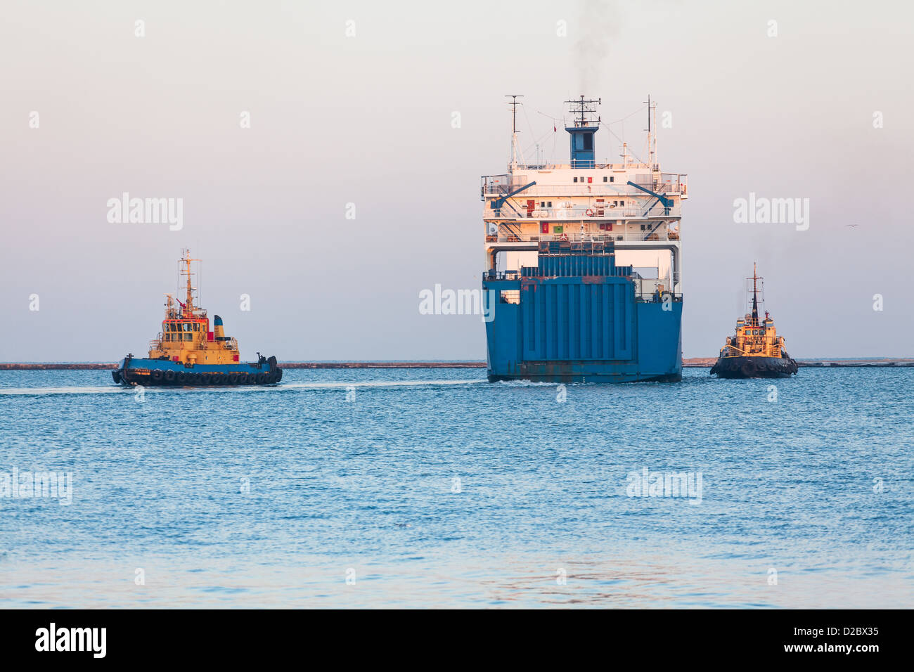 ship ro-ro tug boat stern Stock Photo