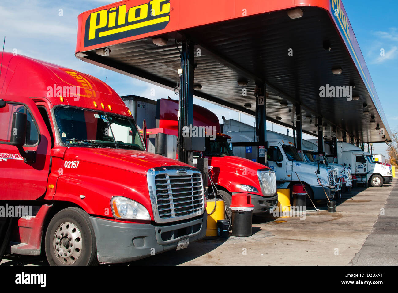 Refueling of fuel truck,Travel Center,Mississippi ,USA Stock Photo