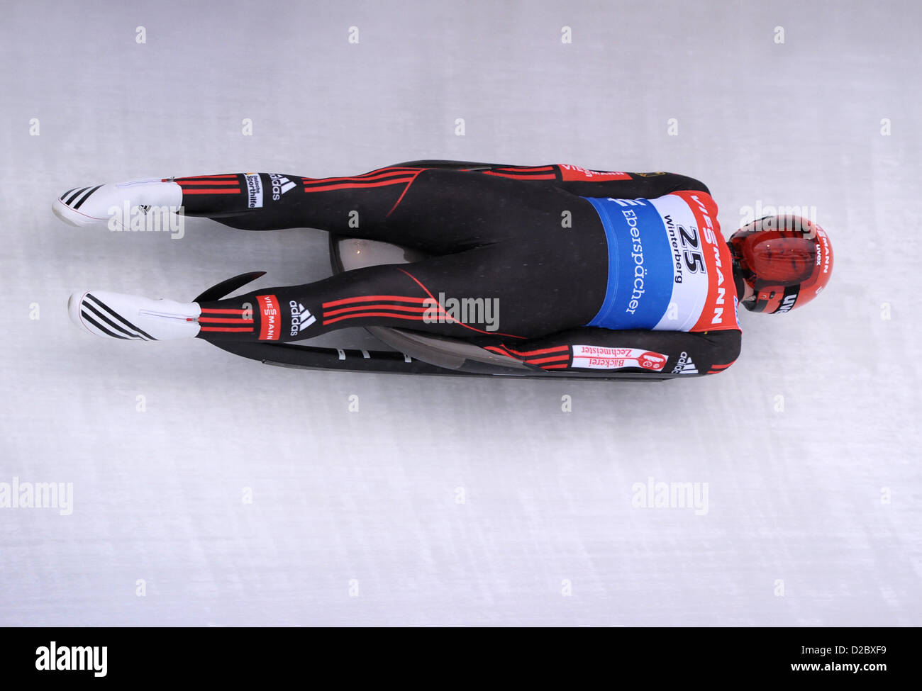 19.01.2013. Winterberg, Germany.  Julian (Ger) in action during the Luge World Cup in Winterberg, Germany Stock Photo