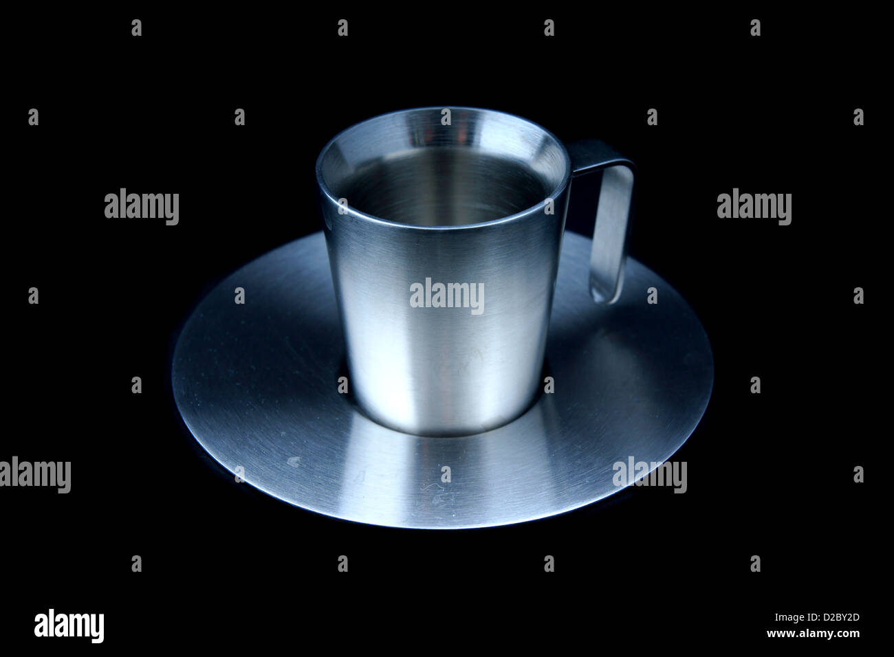 Stainless Steel Espresso Coffee Cup And Saucer Stock Photo Alamy