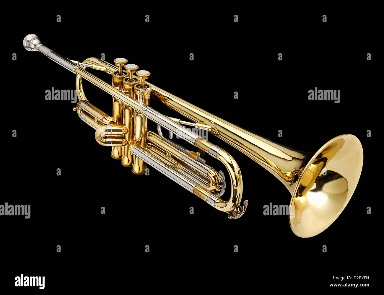 Trumpet, wind instrument. On a white background Stock Photo Alamy