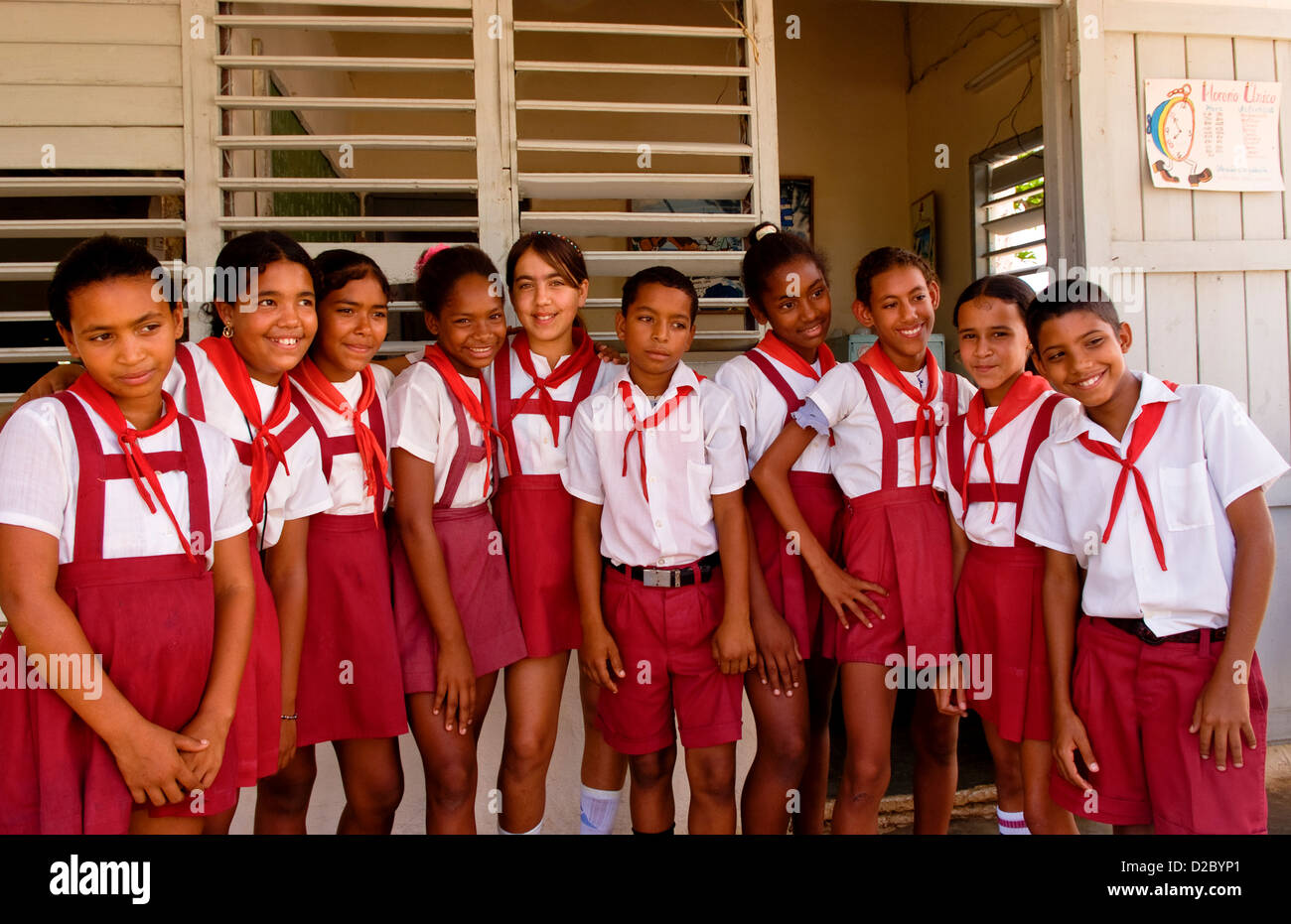 Elementary School Children In Australia Inmatanzas Provence, Cuba Stock Photo