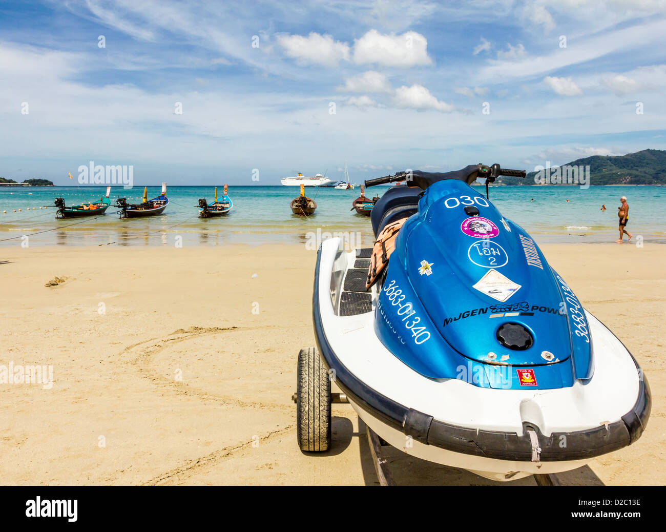 Personal watercraft for hire on the beach at Phuket, Thailand Stock Photo