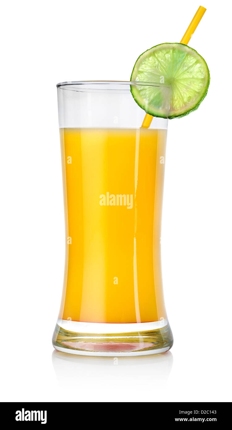 Orange cocktail in a glass isolated on a white background Stock Photo