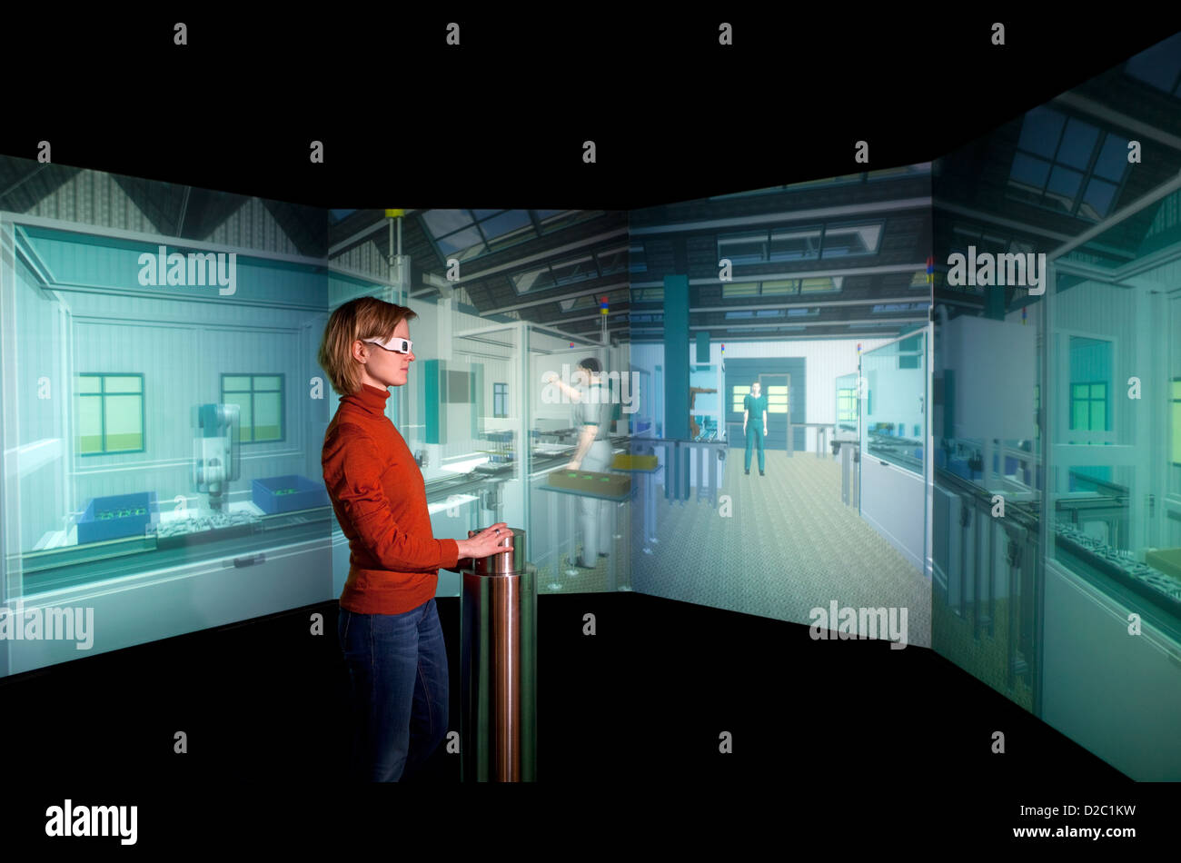 Dortmund, Germany, virtual factory of the future at the Museum DASA Stock Photo