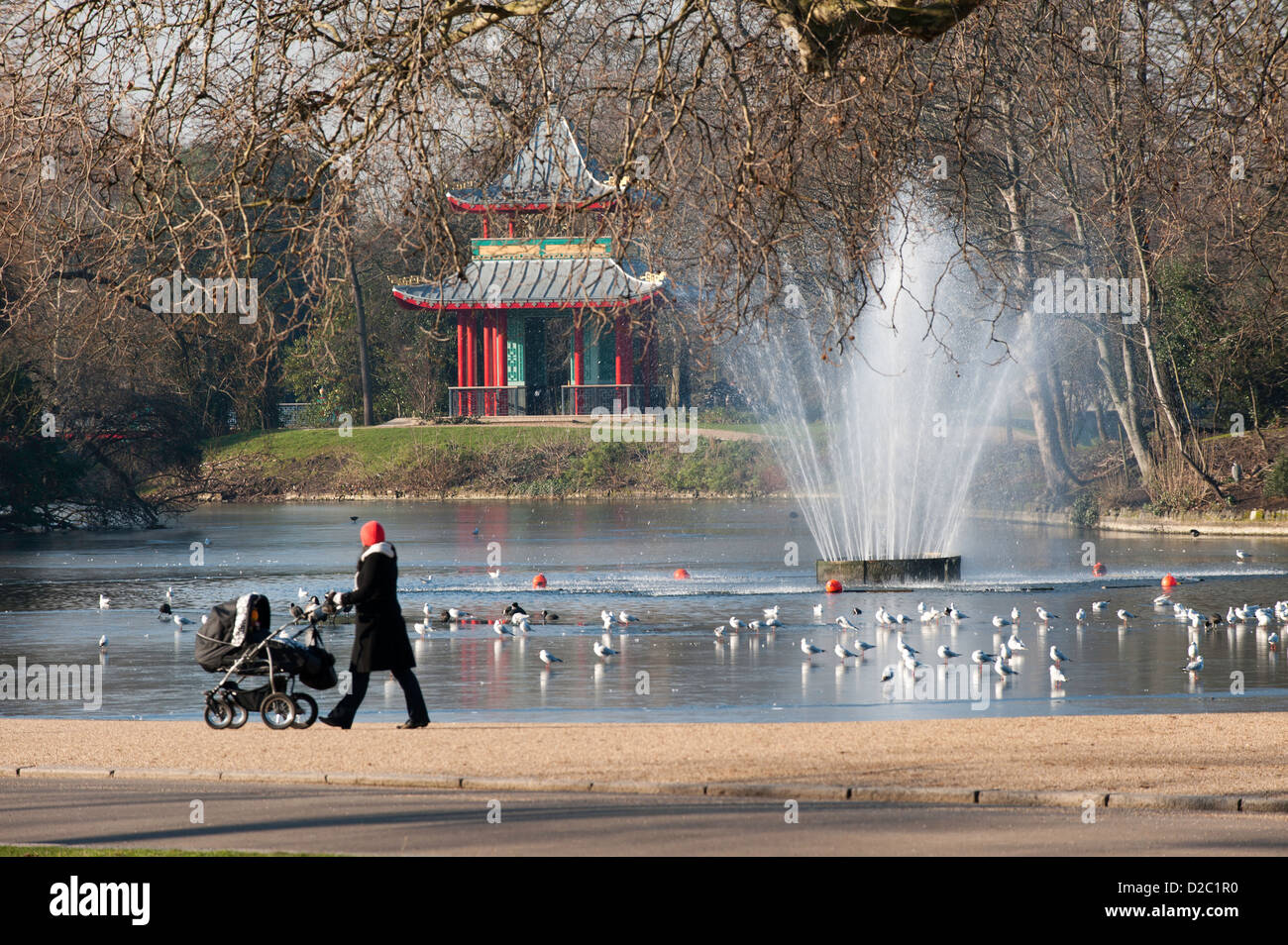 Victoria Park in January, London, United Kingdom Stock Photo
