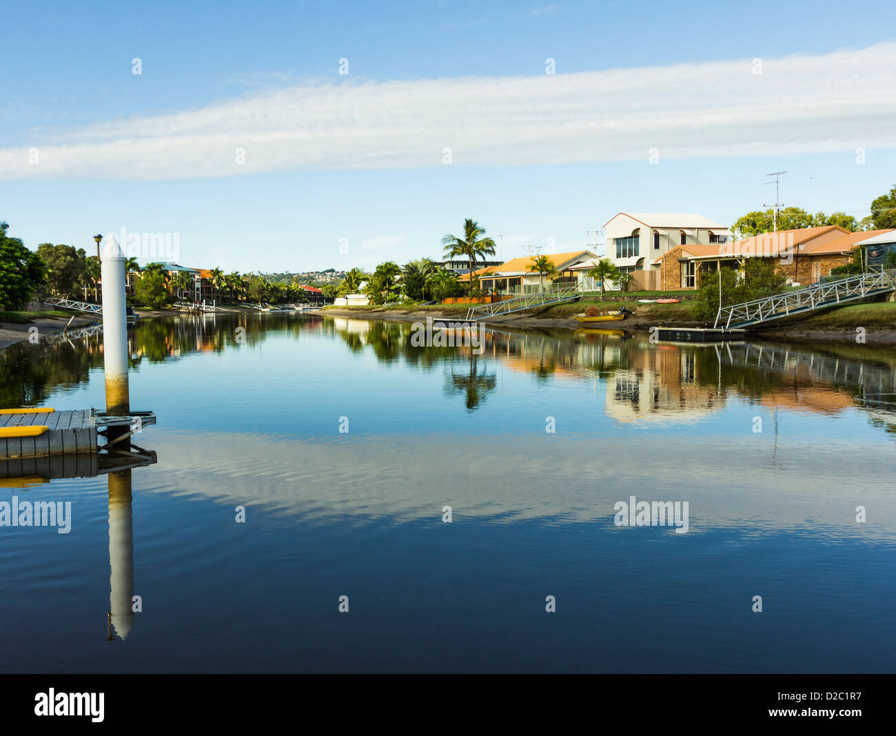 Canal waterfront living on Queesnland's Sunshine Coast Stock Photo Alamy