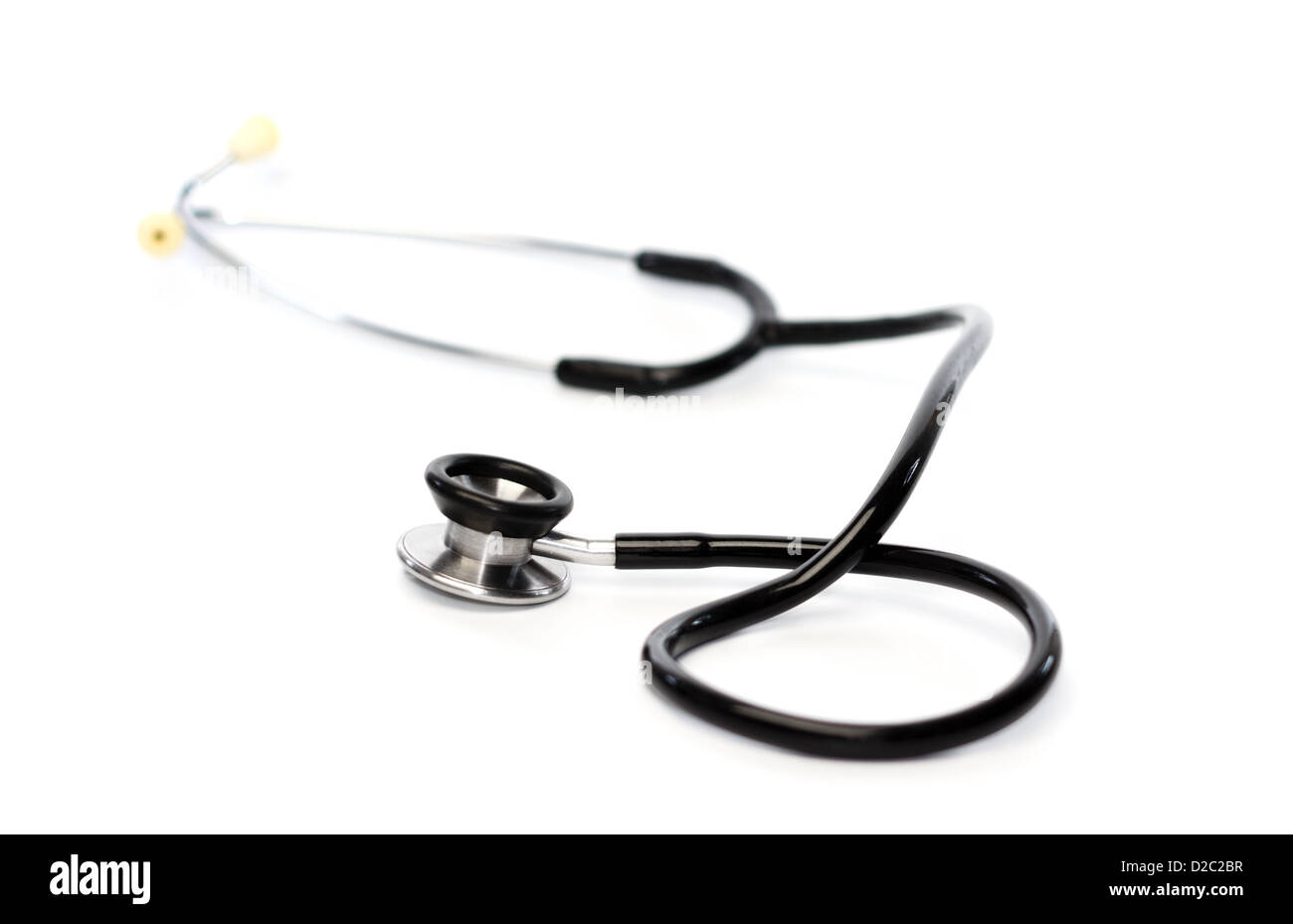 Black stethoscope on white background Stock Photo - Alamy