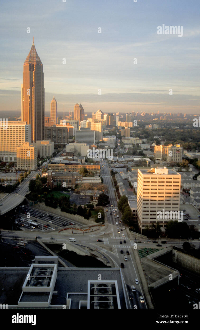 Georgia. Atlanta. Skyline At Dusk. Stock Photo