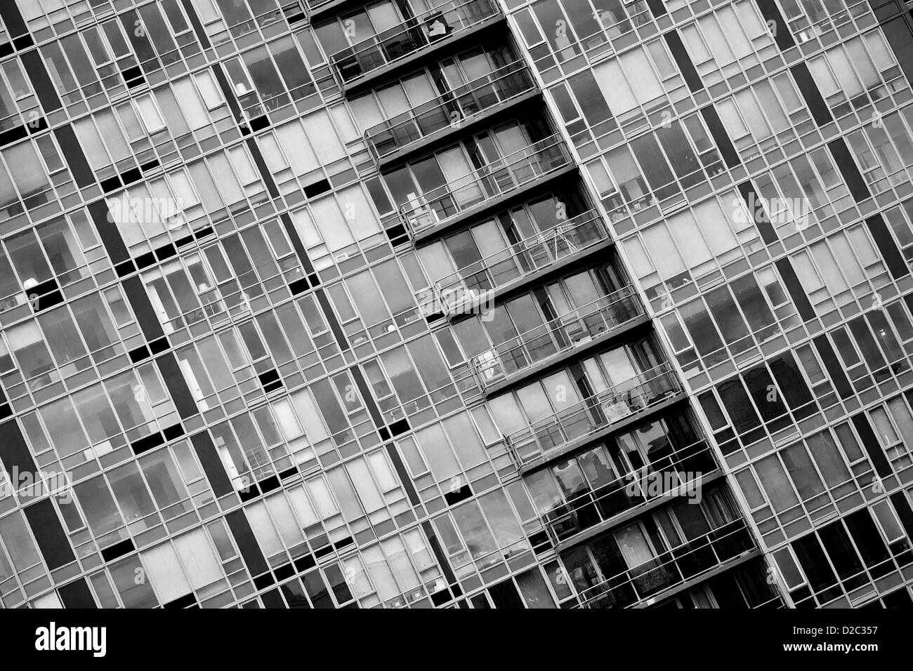 lines of steel and glass, windows of different sizes, urban architecture, part of the urban landscape for an abstract image Stock Photo
